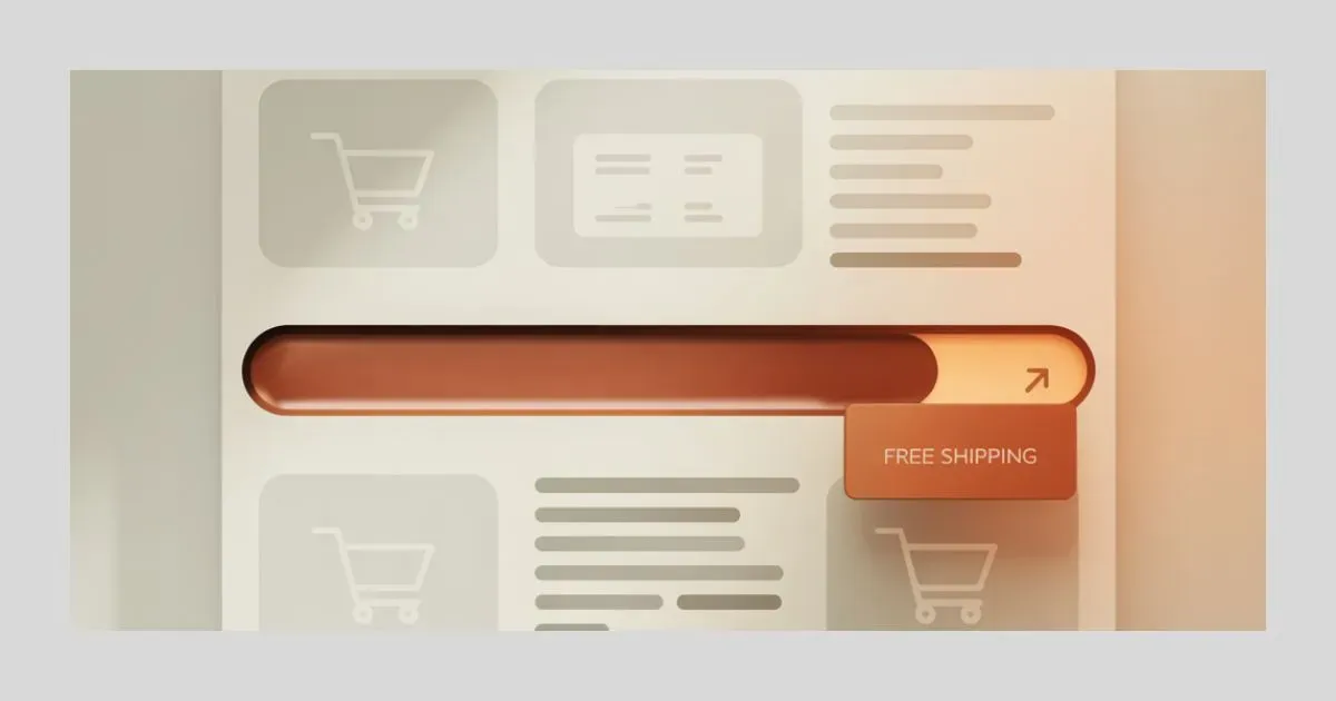 Visual representation of free shipping threshold encouraging customers to increase cart value